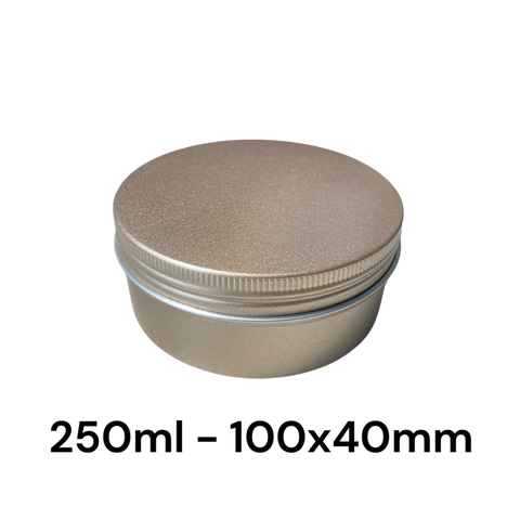 Aluminium box jar 250ml beige gold